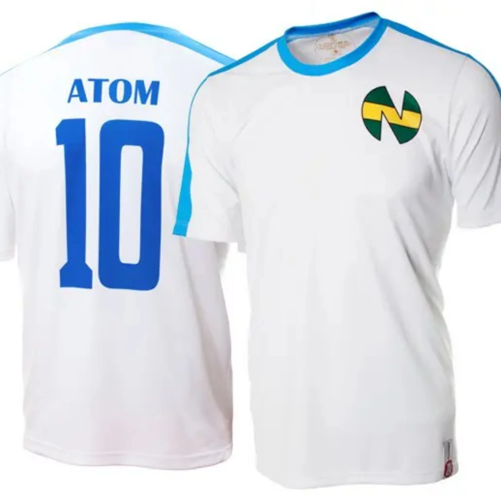 

Men's Quick-dry Tee Atom Number 10 Tshirt White Blue Dry Tee Soccer Inspired Casual Daily Wear Tshirt Trendy Print Tee