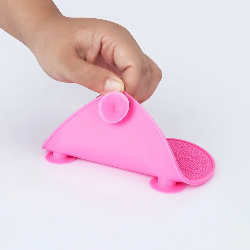 Heart Silicone Makeup Brush Cleaner Pad Make Up Washing Brush Gel Cleaning Mat Foundation Makeup Brush Scrubber With Sucker