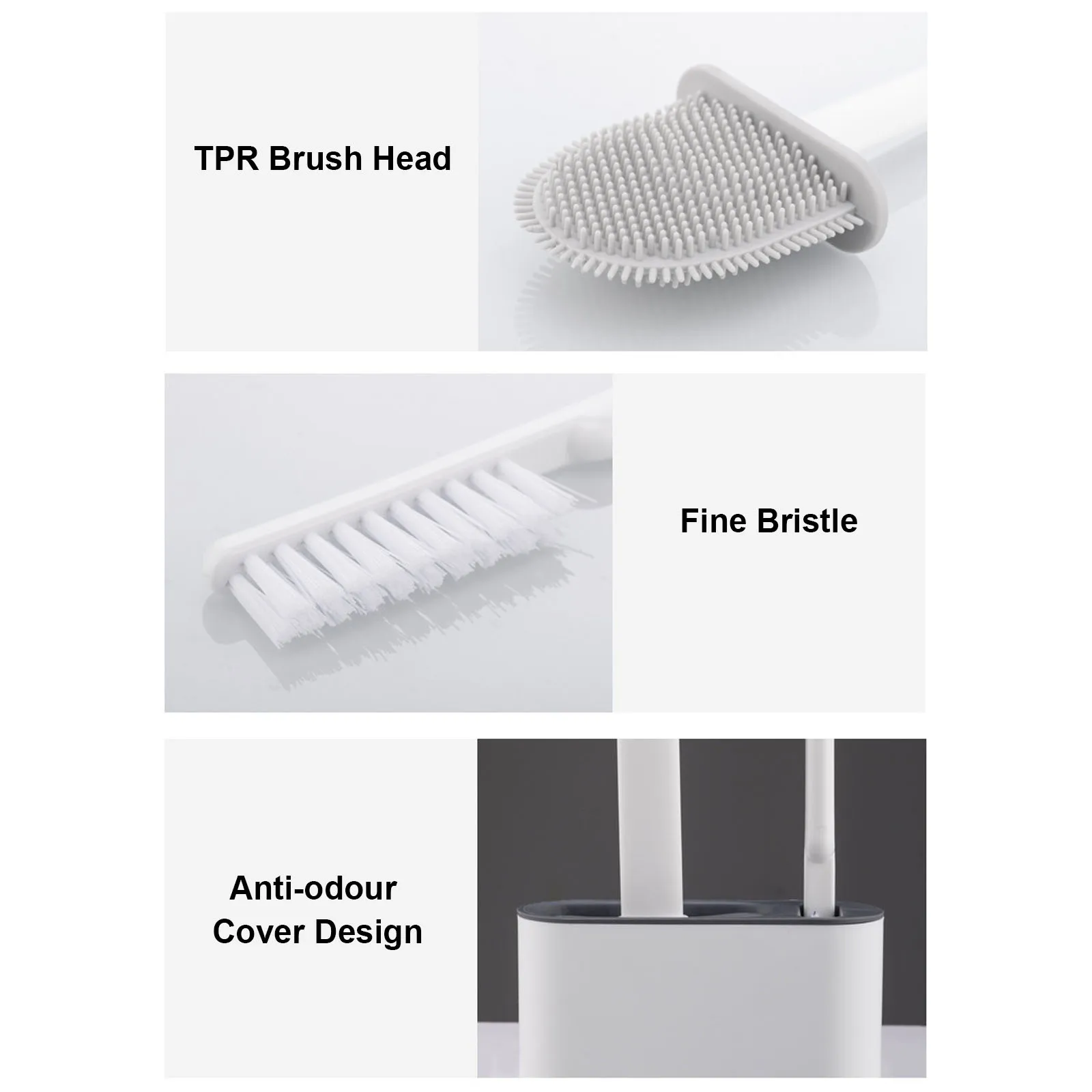 Wall-Mounted Silicone Toilet Brush 5