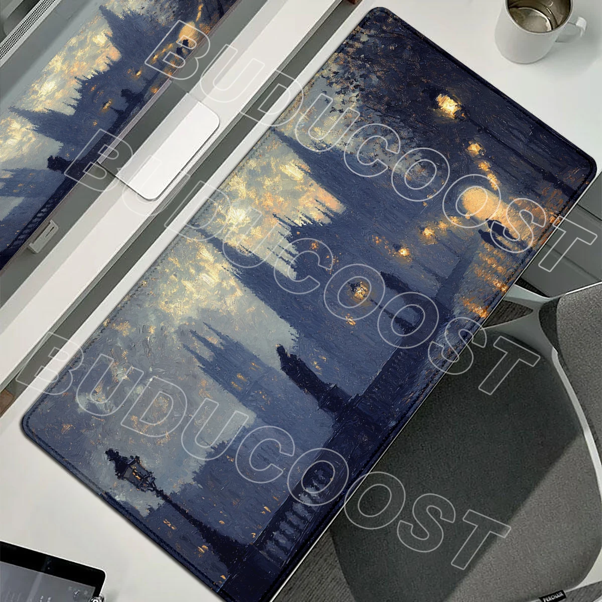 Large Size Oil Painting HD Printing Durable Stitching Maus Pad Exquisite Aesthetic Desk Protector Fast Glide Non-slip Gamer Mat