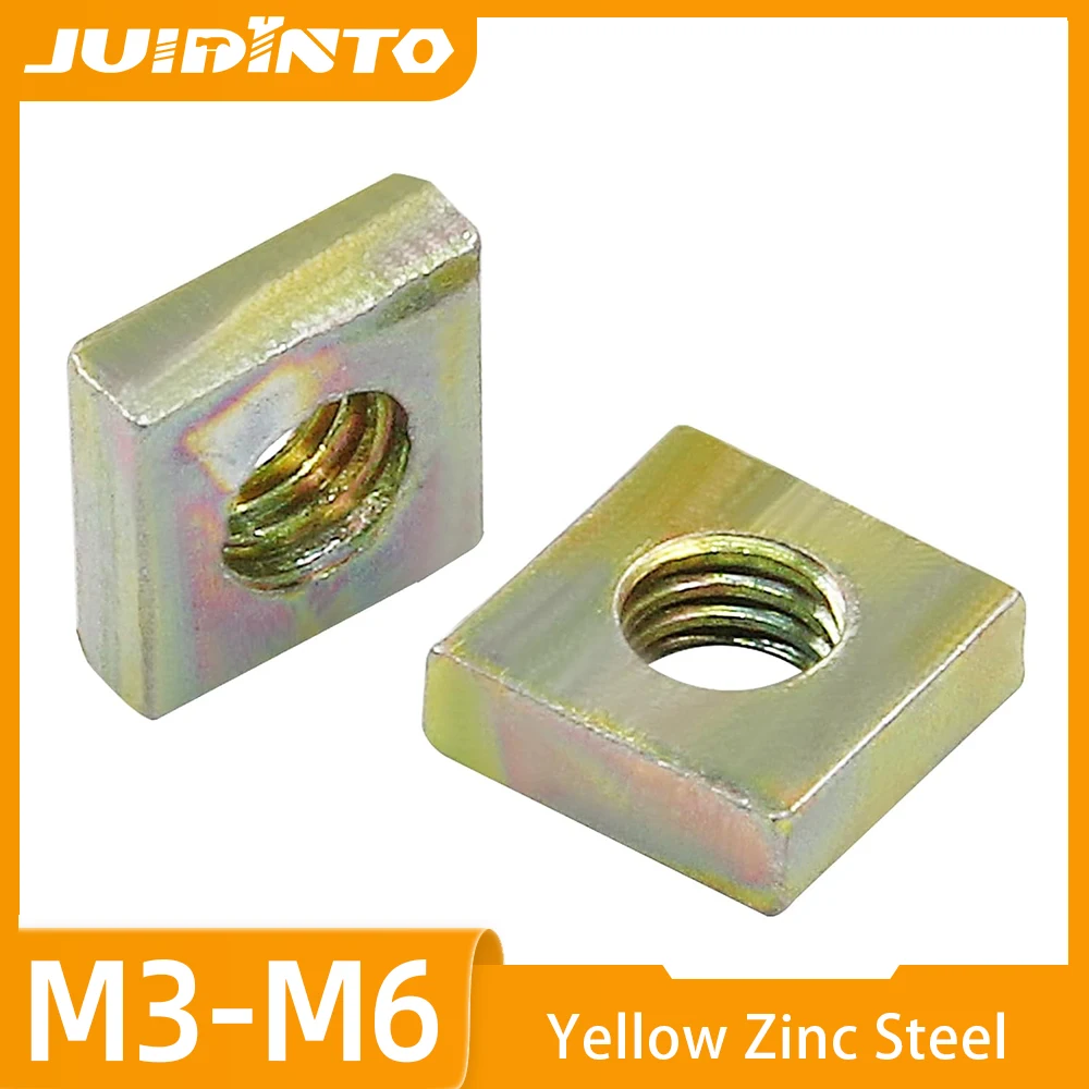 M3 M4 M5 M6 Square Thin Nut Rectangular Nuts Zinc Plated Carbon Steel Slider Block Nuts