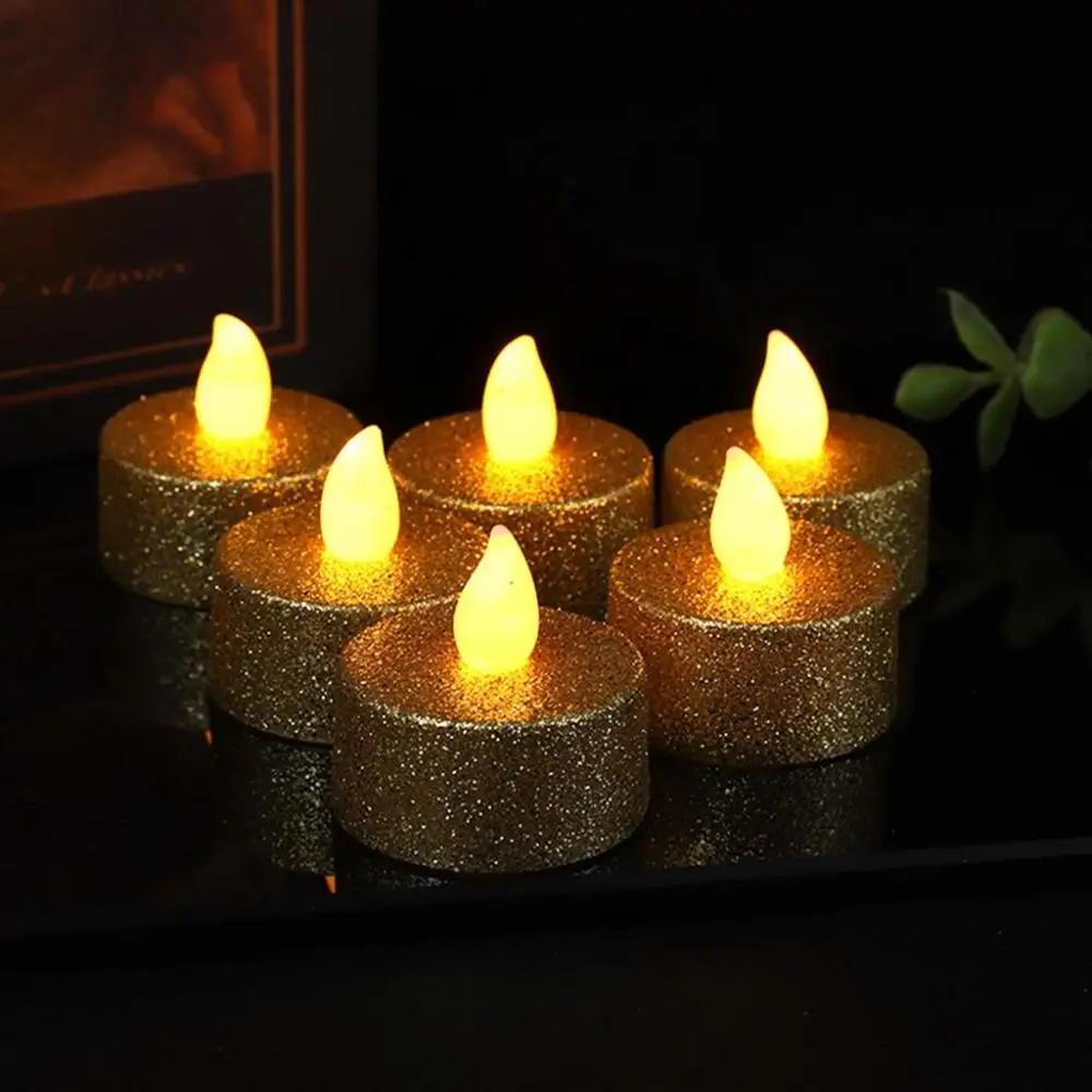 

Ornament Diwali Candles with Glitter Party,Propose,Festival Layout Flameless Candles Home Decor Candle LED Lamp Tea Lights