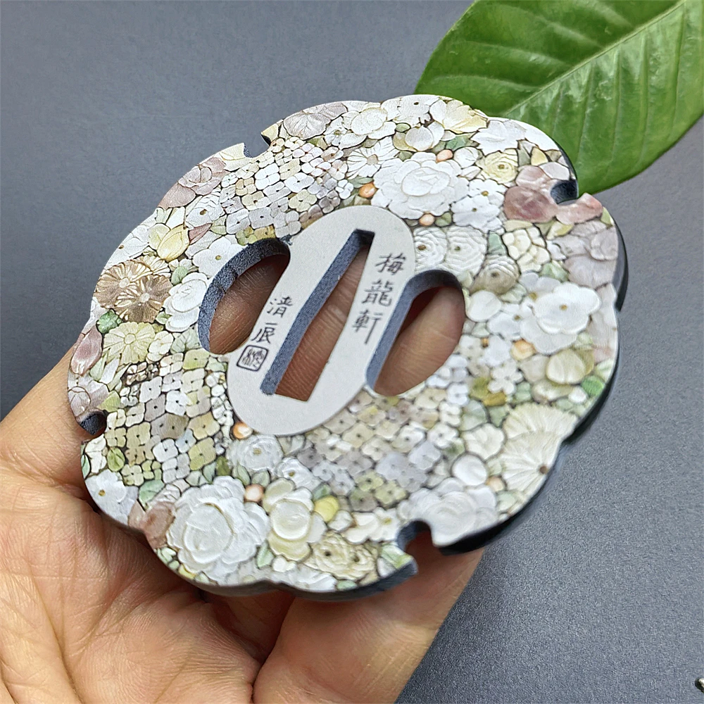 Nice Iron Steel Tsuba Guard Part For Japanese Sword Katana HandGuard Fittings Flower