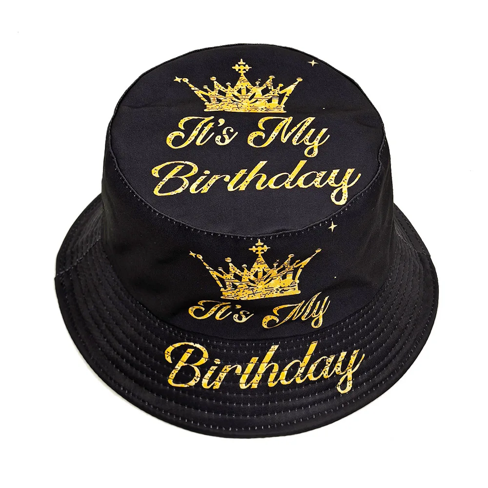 Happy Birthday Letter Print Bucket Hats Men Women Summer Sun Gorra Outdoor Travel Sunscreen Panama Unisex Fashion Fisherman Caps