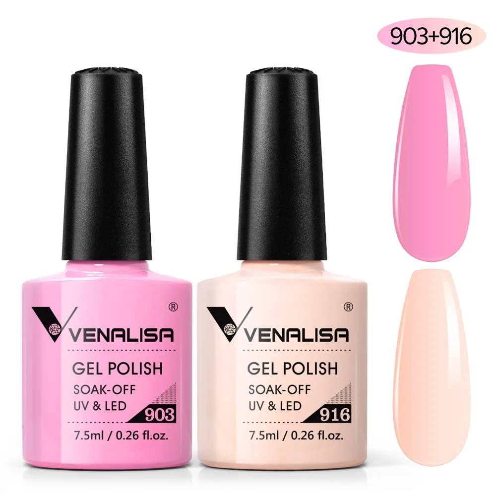 VENALCrawNail-Kit de Verhéritage à Ongles Gel, Semi Continu, Gellack, Paillettes, Biologique, Soak off, UV, LED, Base VarjuvenBase, Sans Essuyage, Top, 2 Pièces, 7.5ml