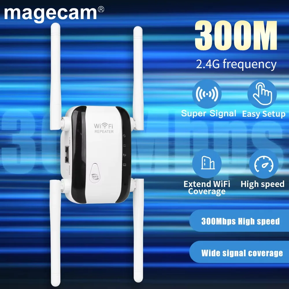 

Magecam 300 Мбит/с Wi-Fi повторитель беспроводной удлинитель усилитель-маршрутизатор дальнего действия Wi-Fi ретранслятор расширитель точка доступа