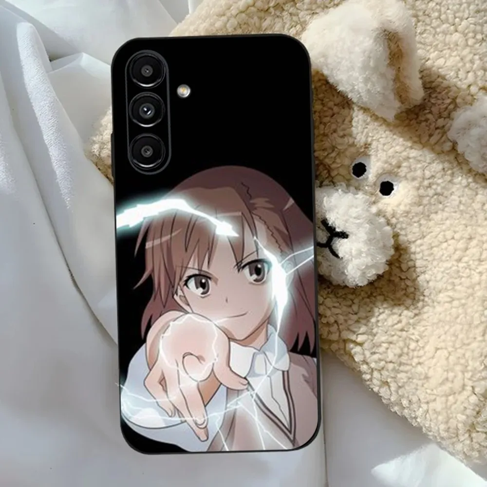 M-Misaka Mikoto Cute Anime Phone Case For Samsung S24,23,22,30,21,10,9,Ultra,Plus,Lite,FE,5G Black Soft Case