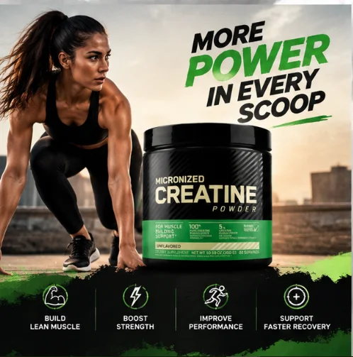 Pure Micronized Creatine Powder,Unflavored Banned‑Substance‑Tested,Workout & Fitness Dietary Supplement,60 Servings