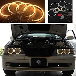 2x131mm+2x146mm SMD LED Angel Eyes E46 Non-Projector For BMW SMD LED Angel Eyes Rings WHITE 3 series coupe/cabrio sedan