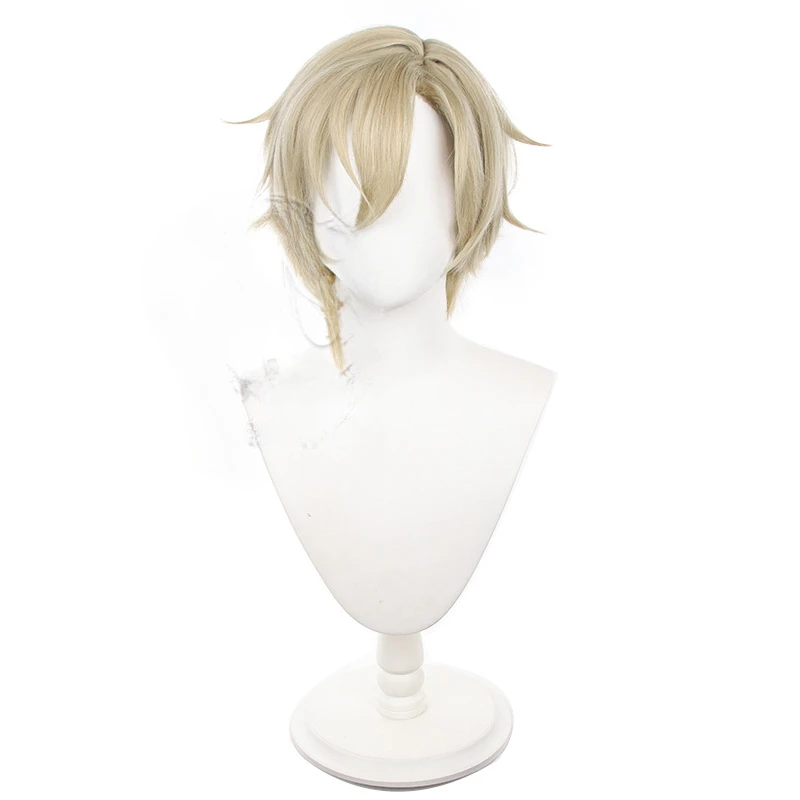 Aventurine Cosplay Wig Honkai: Star Rail Cosplay Wig Short Khaki Hair Heat Resistant Synthetic Wigs Aventurine Wig