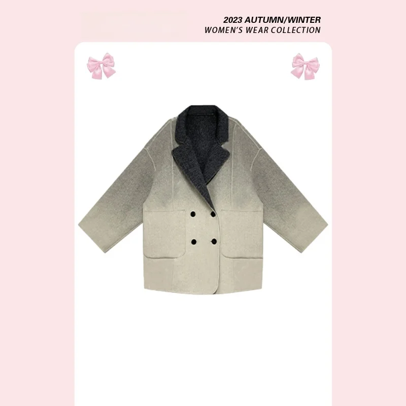 

Двустороннее шерстяное повседневное модное женское пальто от Forever 2, новинка осени-зимы, стильное, для работы, длинное, с воротником-стойкой