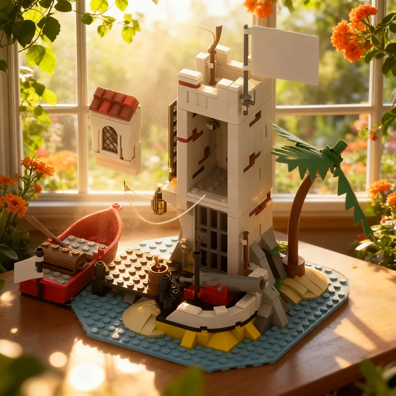 

Набор строительных блоков MOC «Остров Сабр» (429 деталей), модель пиратского корабля, архитектурная игрушка, рождественский подарок, развивающая игрушка для творчества и обучения