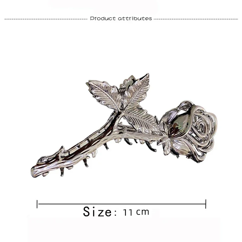 Woman Large Metal Rose Floral Leaf Hair Claw Crab Ladies Barrettes Hairgrip Girls Hair Clips Hairpins Headwear Accessories Gifts