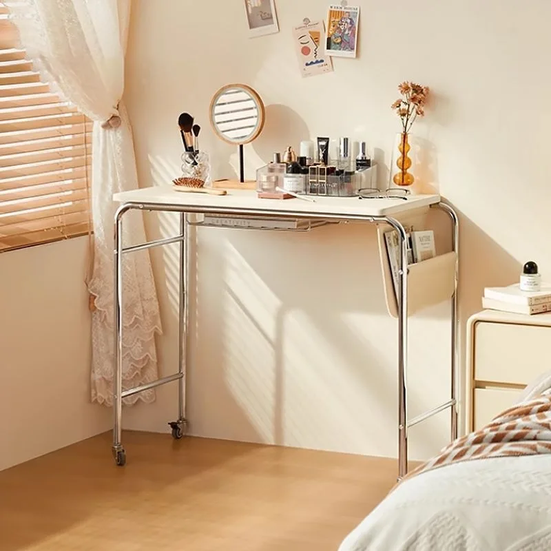Household bedside bay window desk sofa side removable computer  with wheels small  bedside writing