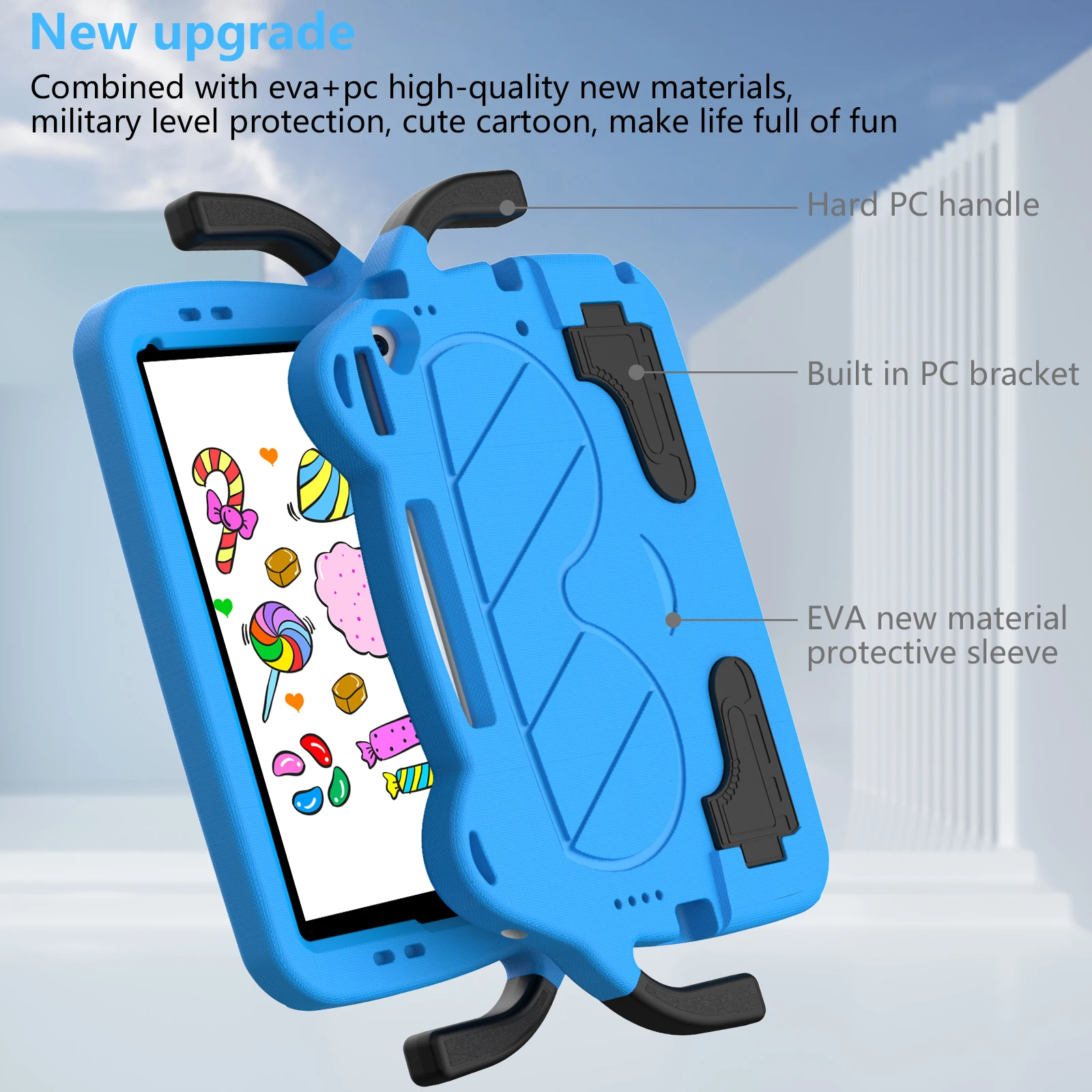 Tablet Case for iPad 10.2" (9th/8th/7th Gen) with Handle Shockproof Drop-proof Bring Support Kids Cover for 10.2 2021/2020/2019