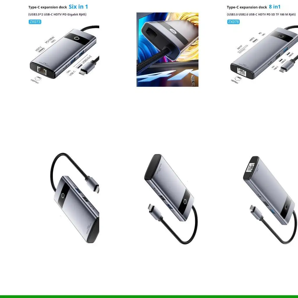 

U55C Type C Hubs 4K HDTV PD100W USB3.0 SDTF Reader для офиса и использования путешествий