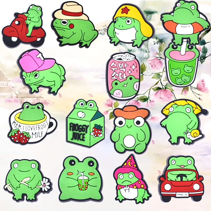 

Shoe Charms for Crocs Accessories Frog Shoes Charm for Croc Decorations Pins Men Accessory Jeans Woman Clogs Clips Badges