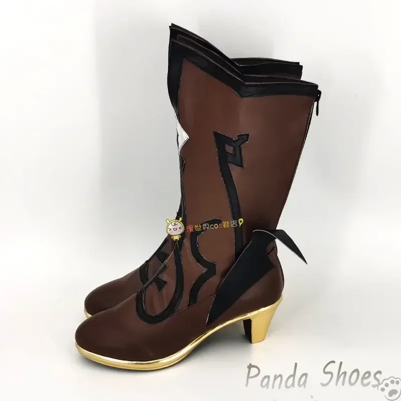 أحذية Genshinimpact Fischl التأثيرية لعبة الرسوم المتحركة الهزلية كوس أحذية طويلة أزياء Fischl التأثيرية أحذية الدعامة لحفلات الهالوين