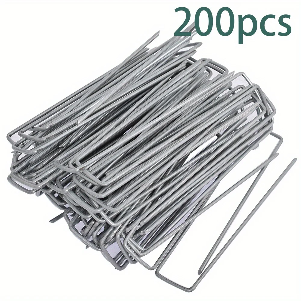 

Landscape 6 Inch Sod Staples 200 Packs 6in Landscape Staples U-Shaped 11 Gauge Garden Stakes Staple Landscape Pins