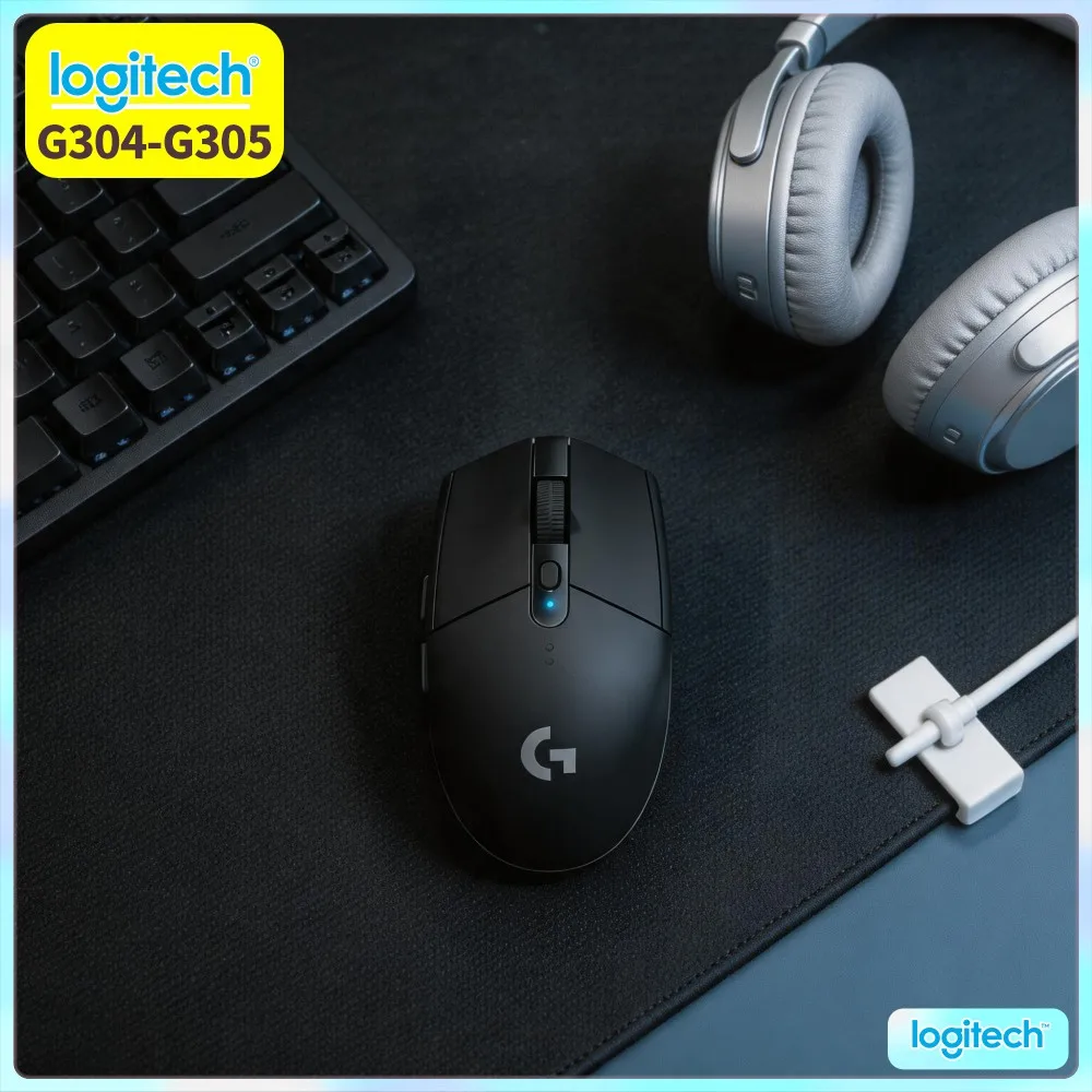 Logitech G305 LIGHTSPEED Wireless Mouse, 12000 DPI HERO, 6 Buttons, 250H Battery, 99G Lightweight, Competitive PC Mac Gamers