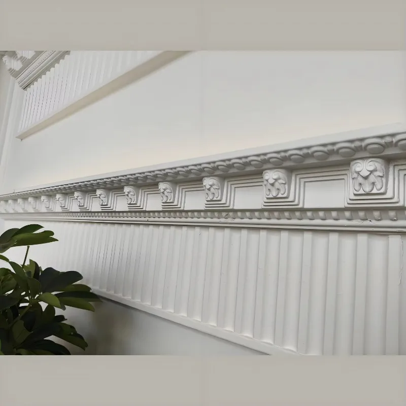 JM1043 Ceiling Decoration Material PU Lines Carved Ceiling Corner Lines PU Decoration Building Materials