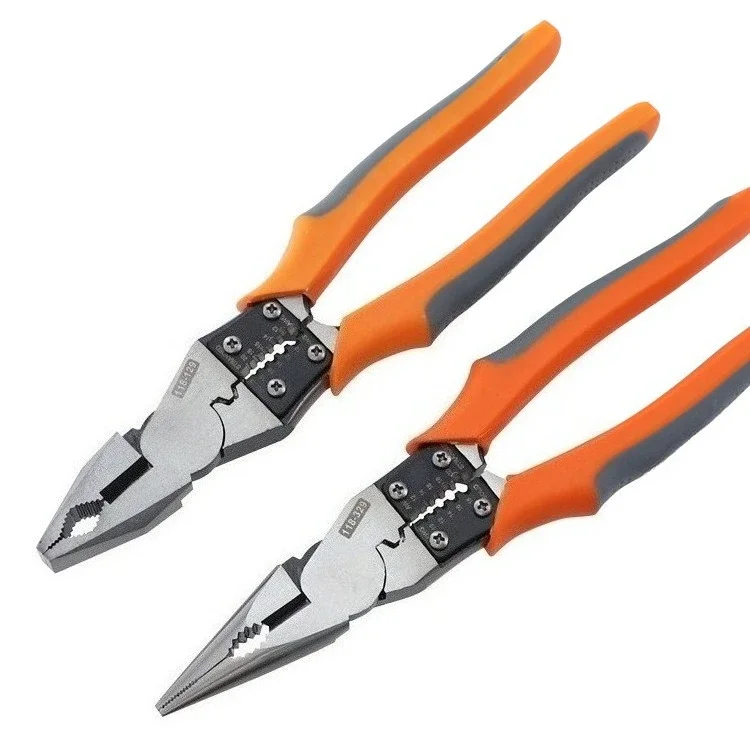 9-Inch Multi-Function Pointed Wire Strippers  Alloy Steel Industrial Needle-Nose Pliers Ergonomic labor-saving Wire Cutters