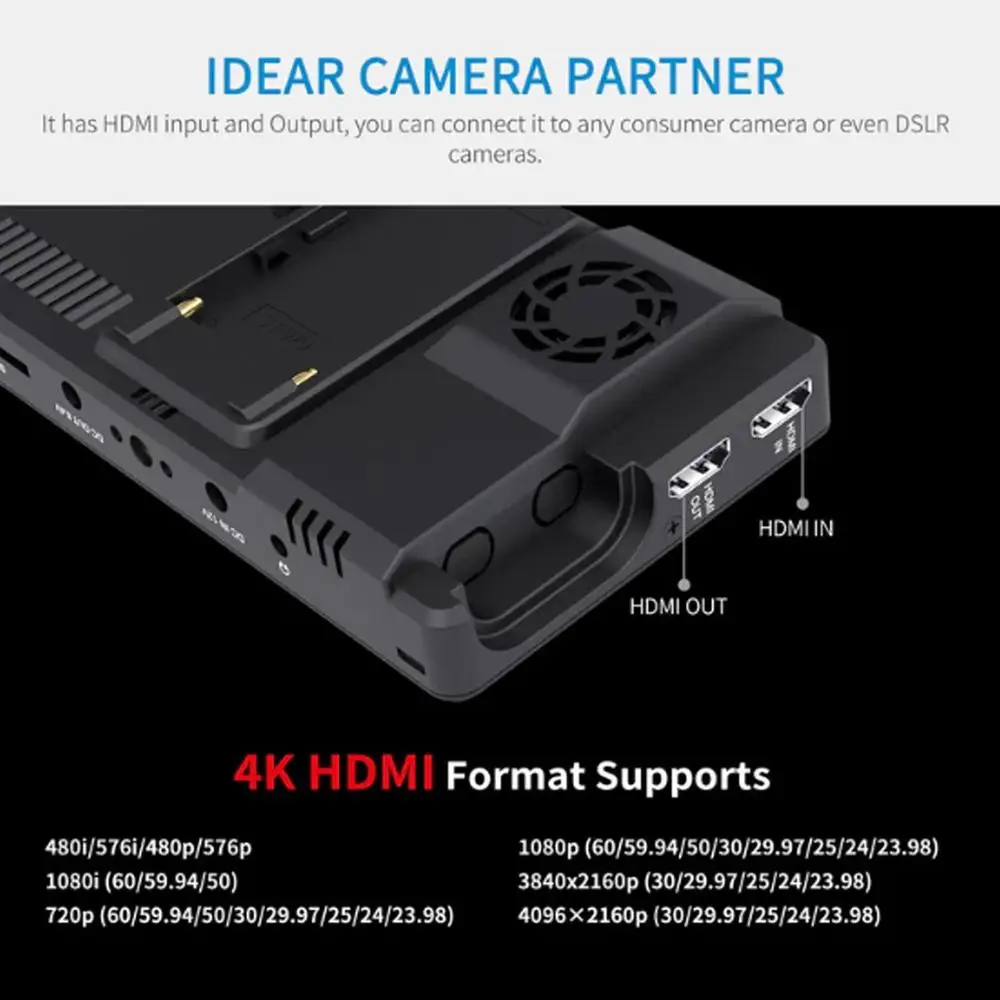 شاشة Feelworld LUT6E مقاس 6 بوصات 1600nit IPS 4K HDMI I/O 1920x1080 شاشة لمس ثلاثية الأبعاد تيار مستمر خارج 8.4 فولت لـ DSLR