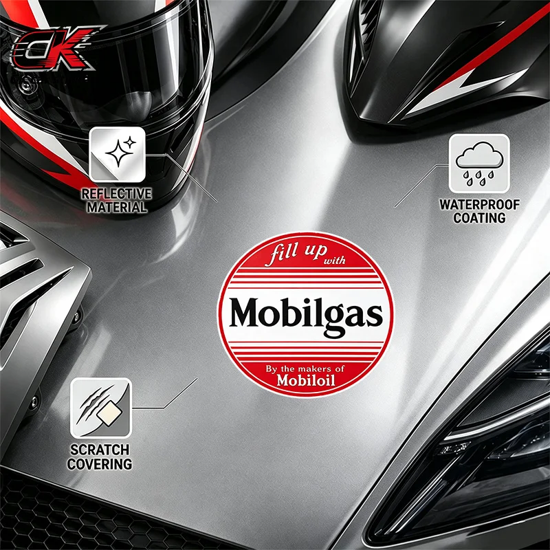 3D Vintage Gas Station Car Sticker Waterproof customizable for Car Motorcycle Laptop Auto Body Decoration
