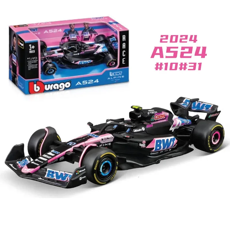 

Bburago 1:43 2024 Alpine F1 Team A524 #10 Pierre Gasly #31 Esteban Ocon A523 MEXICO GP Alloy Car Die Cast Model Toy Collectible
