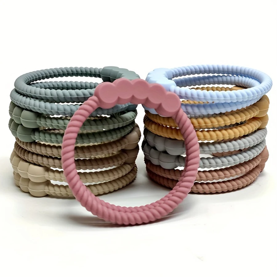 2025 جديد الطفل عضاضة شكل دائري سيليكون عضاضة ألعاب التسنين الأطفال الحسية لغز ألعاب التسنين #4