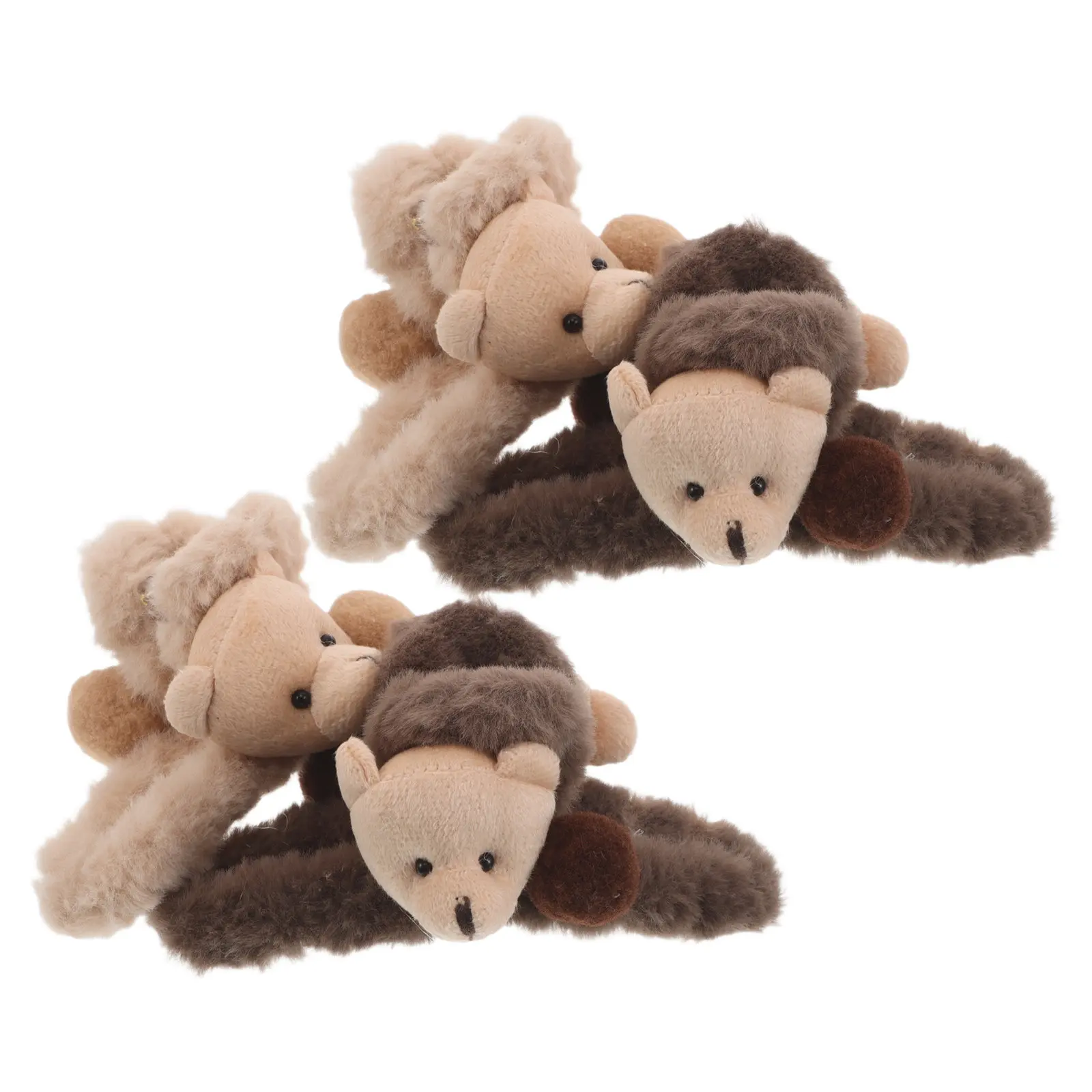 

Набор из 4 зимних заколок-крабов для волос с ушками медведя, нескользящие, мягкие, уютные, коричневые, цвета хаки, аксессуары для волос, женские коричневые заколки-крабы