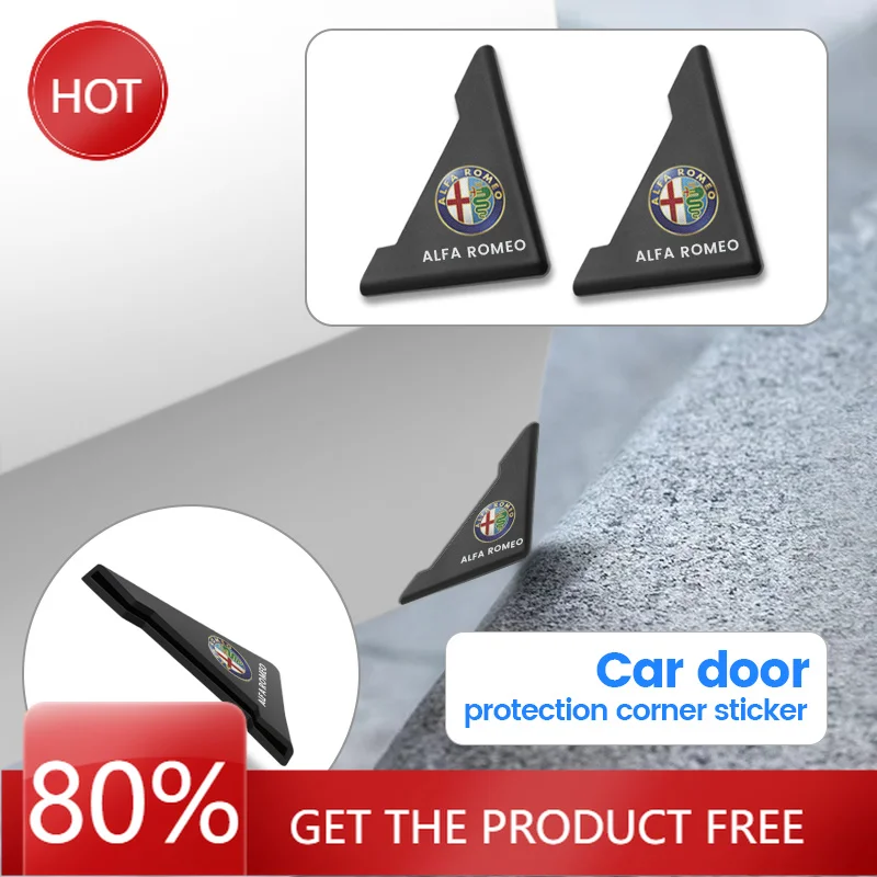 Hub Caps 2pc Car Door Corner Protection Decals Stickers For Alfa Romeo Giulietta Mito 159 Giulia Stelvio 156 147 Tonale Accessor