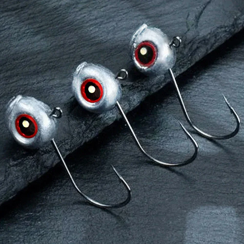 5-20 قطعة عين السمكة الكبيرة تهزهز رئيس السنانير 2.5 جرام 3.5 جرام 5 جرام عرقوب الشائكة الجذر Ned تلاعب الصيد لينة إغراء عدة معالجة Pesca والعتاد صيد السمك #6