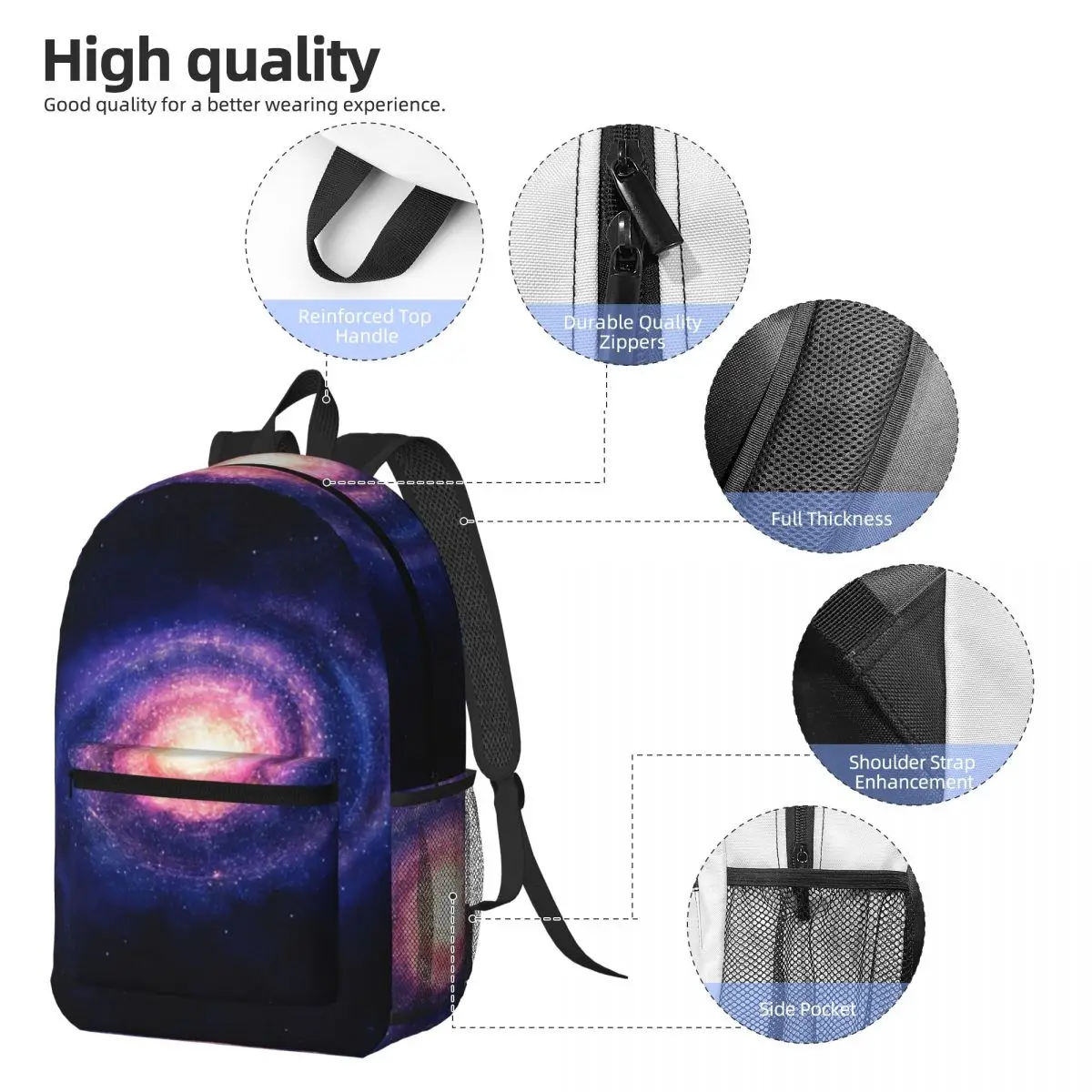 Cloak Galaxy Universe Planets Backpack Boys Girls BookBag Kids School Bag Computer Shoulder Bags for Men Women