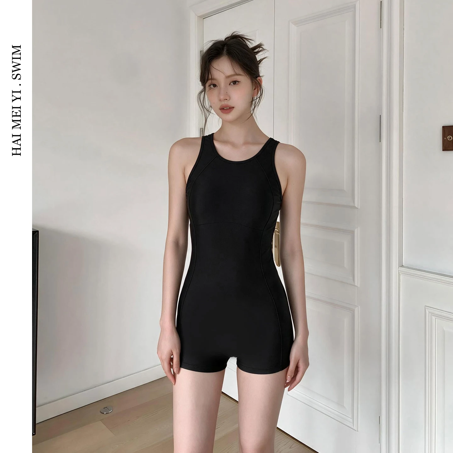 Conservative Style One-Piece Swimsuit Women's Small Chest Cover-Up Slimming Bikini Thermal Vacation Swimming Costume