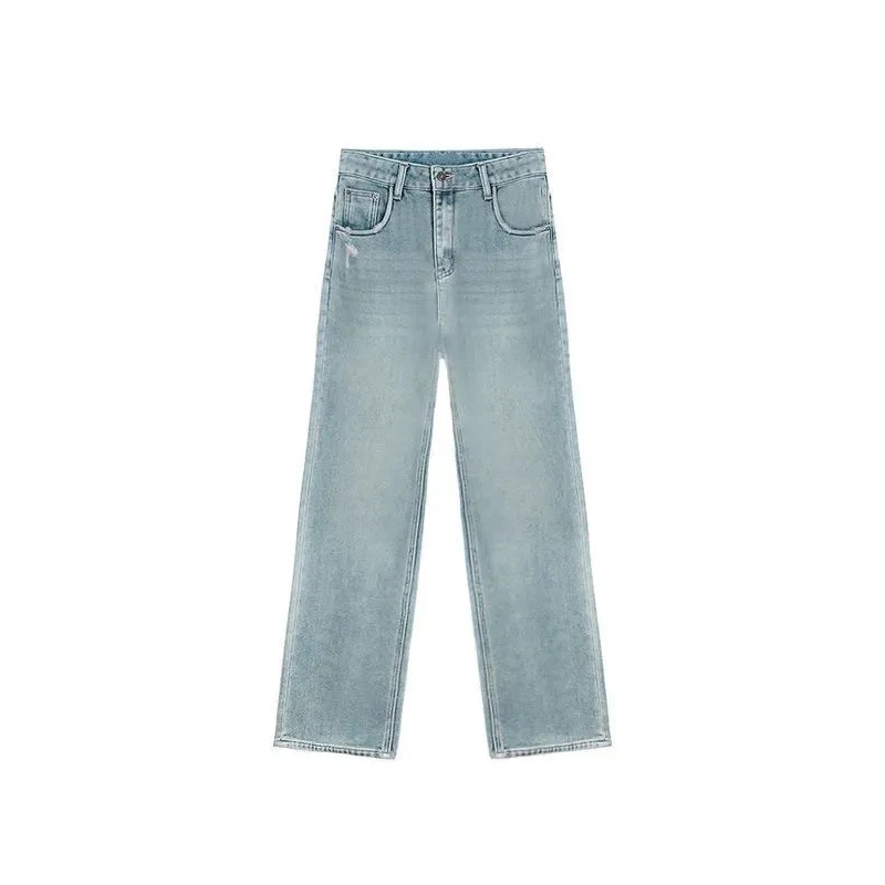 2024 Spring New Jeans for Women Wide Leg Pants with Holes and High Waisted Jeans Loose Straight Leg Pants