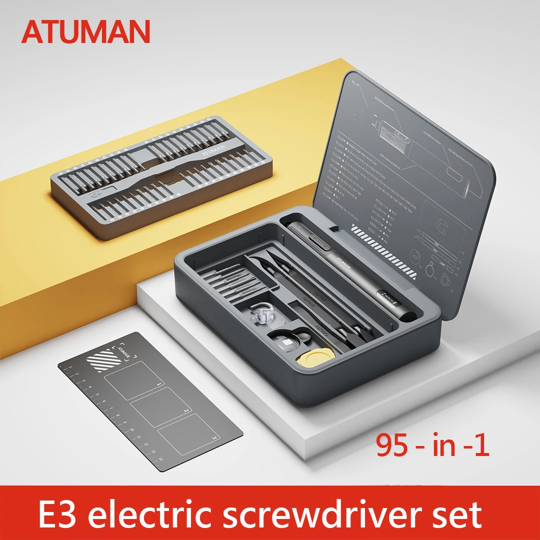 DUKA ATuMan Electric Screwdriver Kit E3 Precision 650mah Rechargeable Repair Steel Bits 95-in-1 Screwdriver