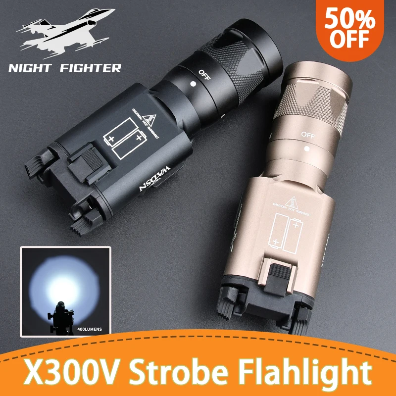 Surefir X300 X300V Strobe Tactical Flashlight WADSN Pistol Hanging Scout Light Airsoft Fit Picatinny Rail G17 Hunting Weapon Lig