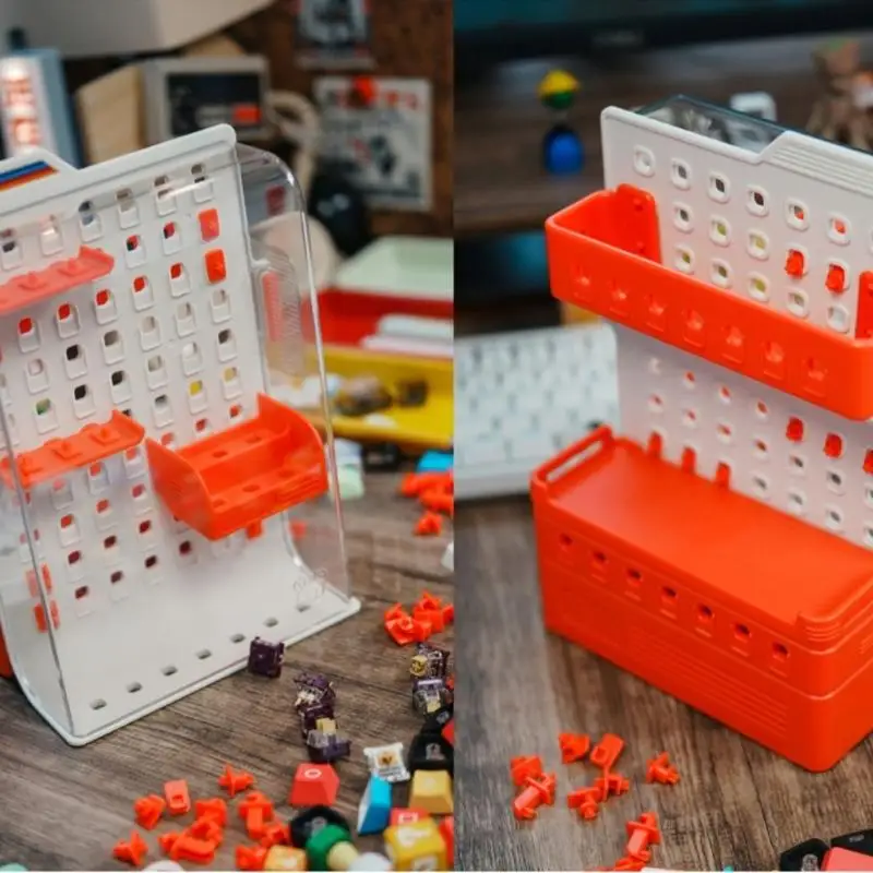 

Решение для хранения клавишных колпачков на перфорированной панели для любителей клавишных инструментов с возможностью адаптации