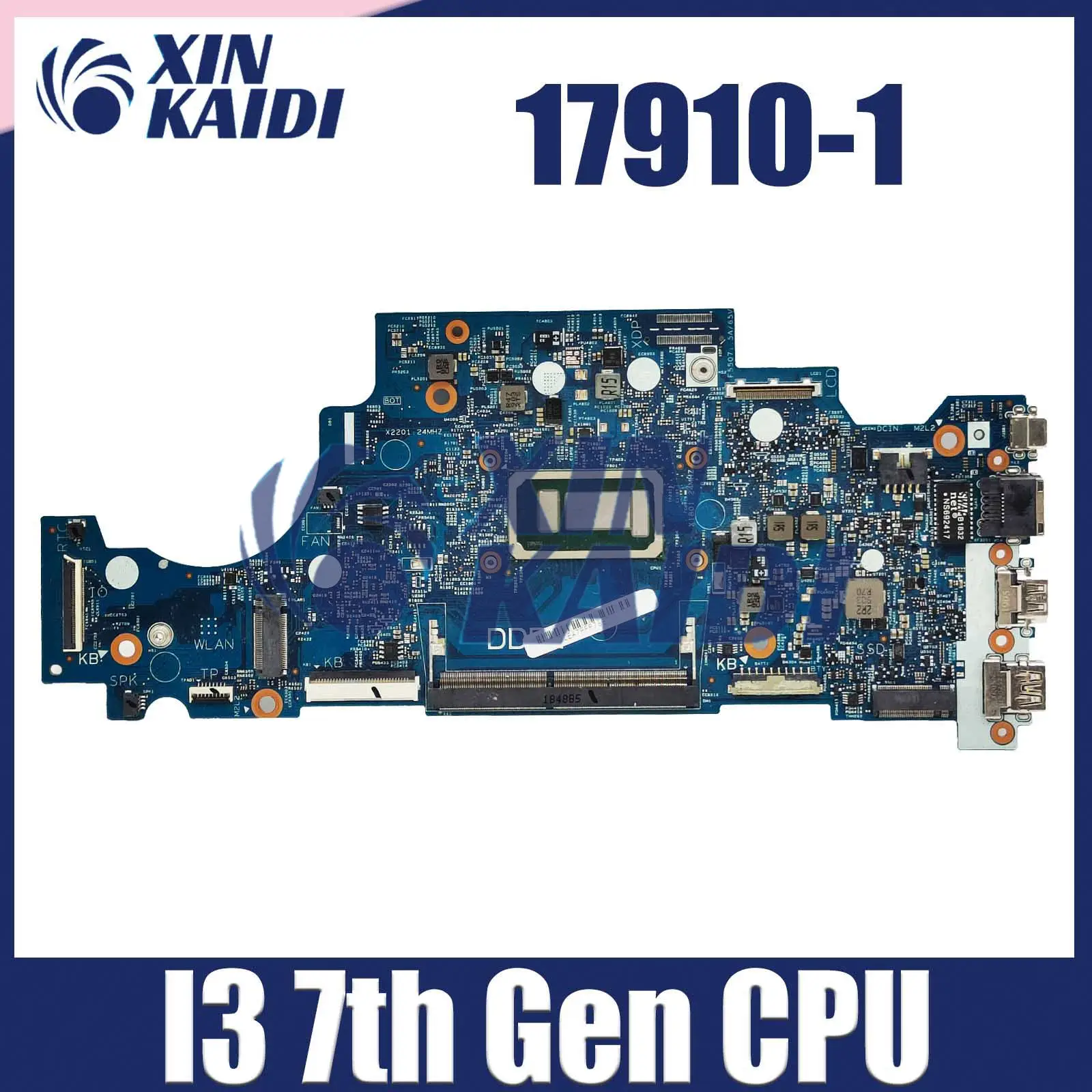 Computer Mainboard For DEL Latitude 13 3300 17910-1 CN 0RV5W4 Laptop Motherboard With i3-7020U CPU Systemboard