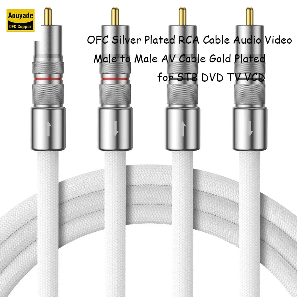HiFi Aouyade A75 Multp OFC Silver Plated RCA Cable Audio Video Male to Male AV Cable Gold Plated for STB DVD TV VCD Blue