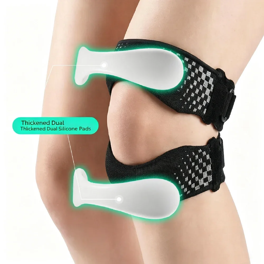 1/2/4Pcs Knee Support Brace with Patella Strap, X-Type Adjustable Compression for Running Basketball Gym Hiking Men Women
