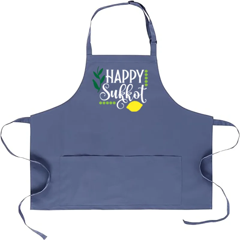 Sukkot Chef Apron Cotton Kitchen Apron for Cooking Baking Happy Sukkot Jewish Holiday Jewish Feast of Tabernacles Supplies Gifts