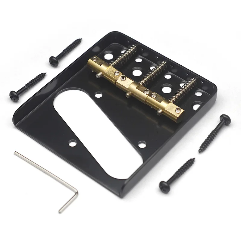 TL Electric Guitar Fixed Bridge 3 Tuning Bridge With Compensation Copper String Code Electric Guitar Drawstring Board Guitar Acc