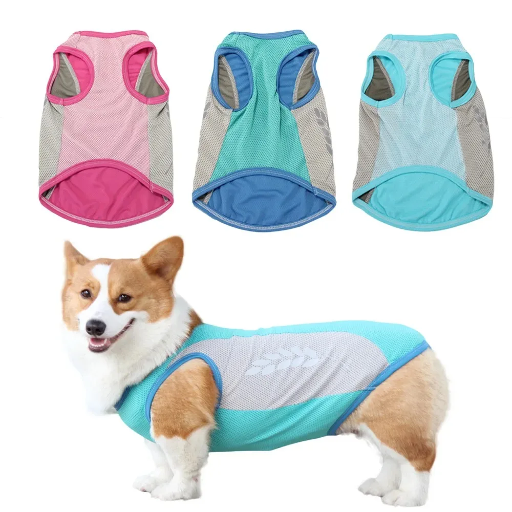 Summer Pet Dog Clothes Breathable Cooling Reflective Vest Small Medium Large Dog Puppy Cooling Quick Dry Summer Vest Pet Clothes