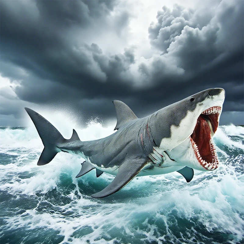 

Oenux Sea Life Savage Megalodon Shark Model Action Figure PVC Ocean Marine Animal Educational Collection Toy Kid Gift