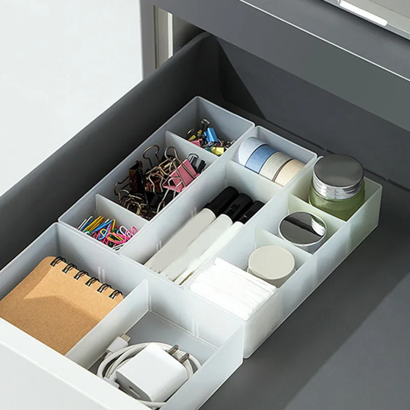 Adjustable Desktop Drawer Storage Box Removable Cosmetic Container Divider Case Makeup Clothes Tableware Holder Organizer