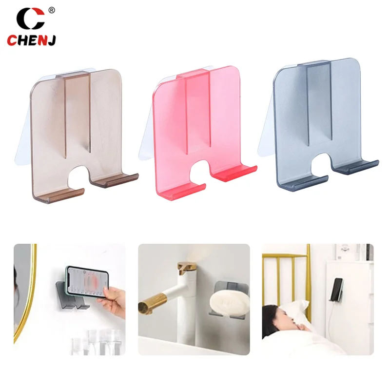 1pcs Universal Waterproof Mobile Phone Holder Tablet Bracket Bathroom Toilet Wall Stand For Iphone For Huawei Accessories