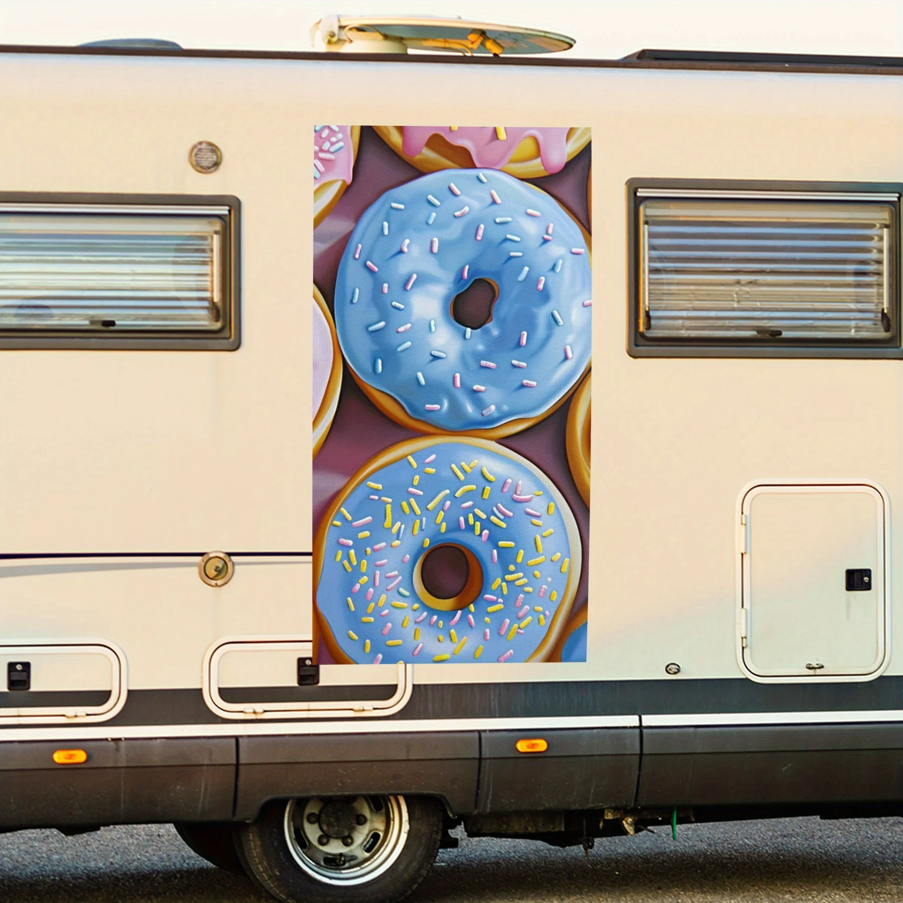 

Sweet Donut Pattern Car Sticker,Vinyl decal on the side of the motor home, waterproof self-adhesive vinyl sticker on the side of