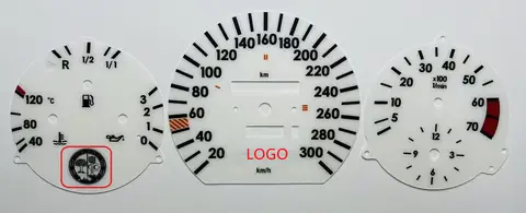 Instrument Cluster Face Plate For Mercedes W124 W126 W201 Gauge Face Dial 7000RPM Petrol